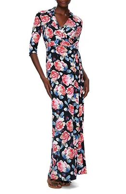 Diane von Furstenberg Abigail Floral Belted Maxi Silk Wrap Dress Fortune Rose Med Ftrmd at Nordstrom,