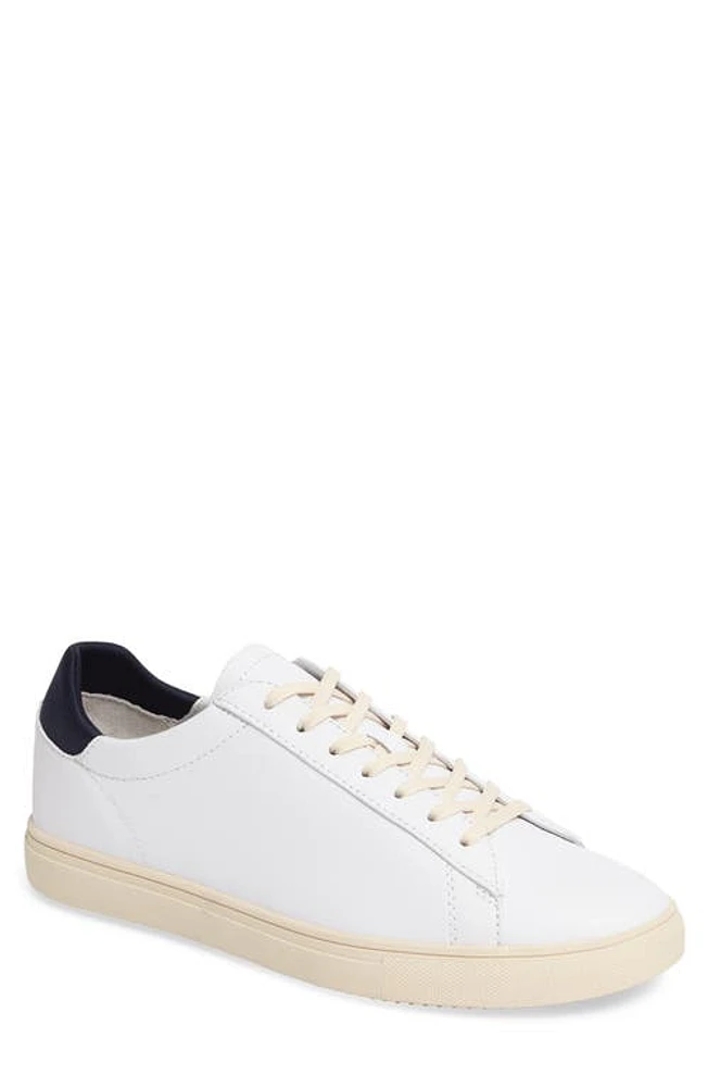 CLAE Bradley Sneaker White Leather Navy Neoprene at Nordstrom,