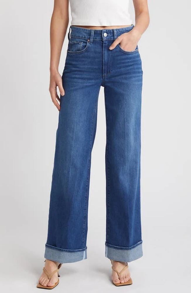 PAIGE Sasha Stretch Denim Cuff Wide Leg Jeans Nadira at Nordstrom,