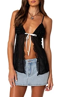 EDIKTED Linette Split Front Lace Trim Camisole at Nordstrom