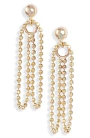 Poppy Finch Beaded Wraparound Double Drop Earrings in 14Kyg at Nordstrom