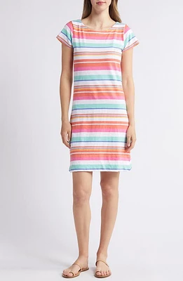 Hatley Nellie Summer Stripes T-Shirt Dress White at Nordstrom,