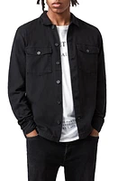 AllSaints Spotter Button-Up Shirt Jacket Black at Nordstrom,