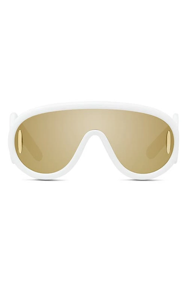 Loewe x Paula's Ibiza 56mm Mask Sunglasses in Ivory /Brown Mirror at Nordstrom