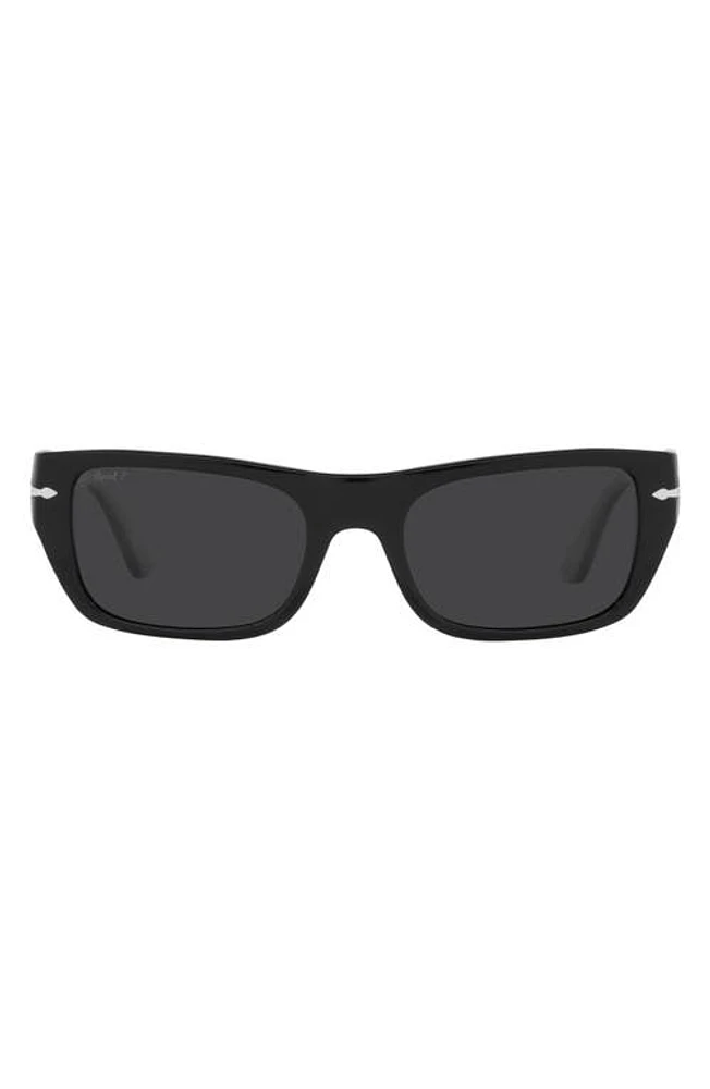 Persol 53mm Polarized Rectangular Sunglasses in Blk Pol at Nordstrom