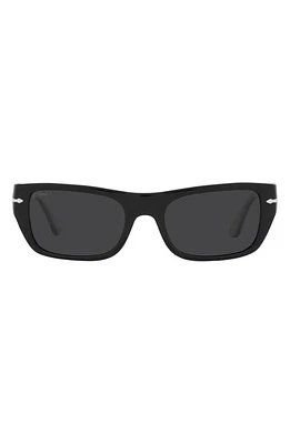 Persol 53mm Polarized Rectangular Sunglasses in Blk Pol at Nordstrom