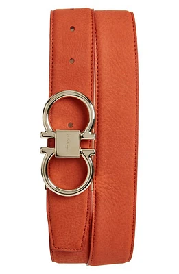 FERRAGAMO Double Gancio Buckle Leather Belt Ramas Naturale at Nordstrom, Cm