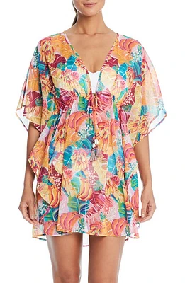 Rod Beattie Chiffon Cover-Up Caftan Red Multi at Nordstrom,