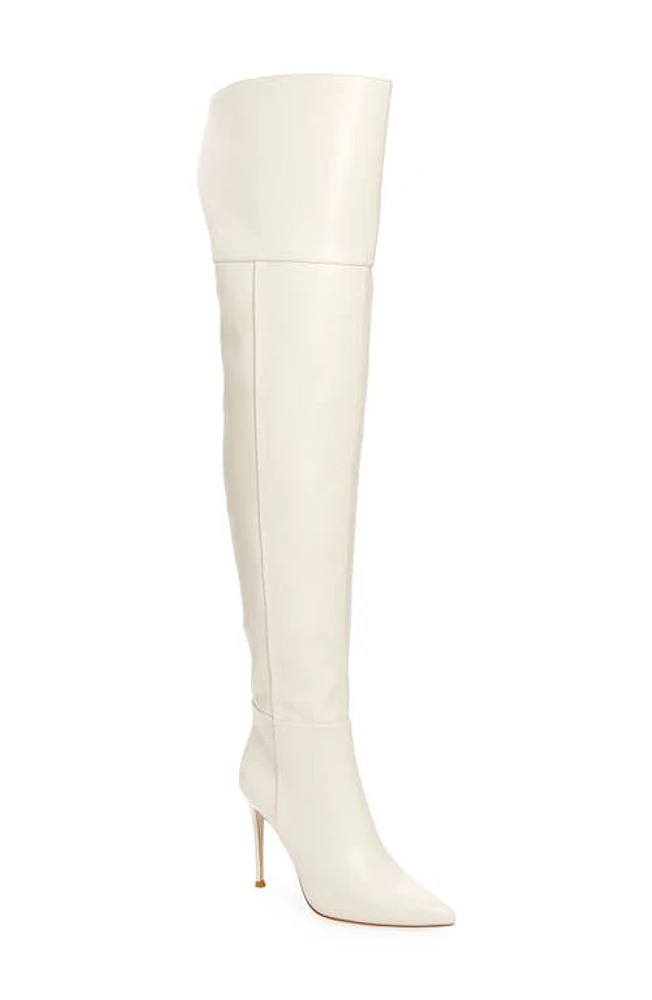 Jeffrey Campbell Pillar Pointed Toe Over the Knee Boot Ivory at Nordstrom,