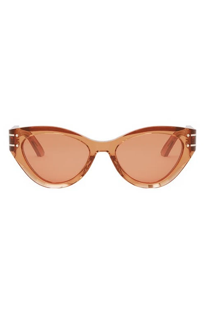 ‘DiorSignature B7I 52mm Cat Eye Sunglasses in Shiny Orange /Brown at Nordstrom