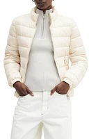 MANGO Water Repellent Quilted Jacket Ecru at Nordstrom,