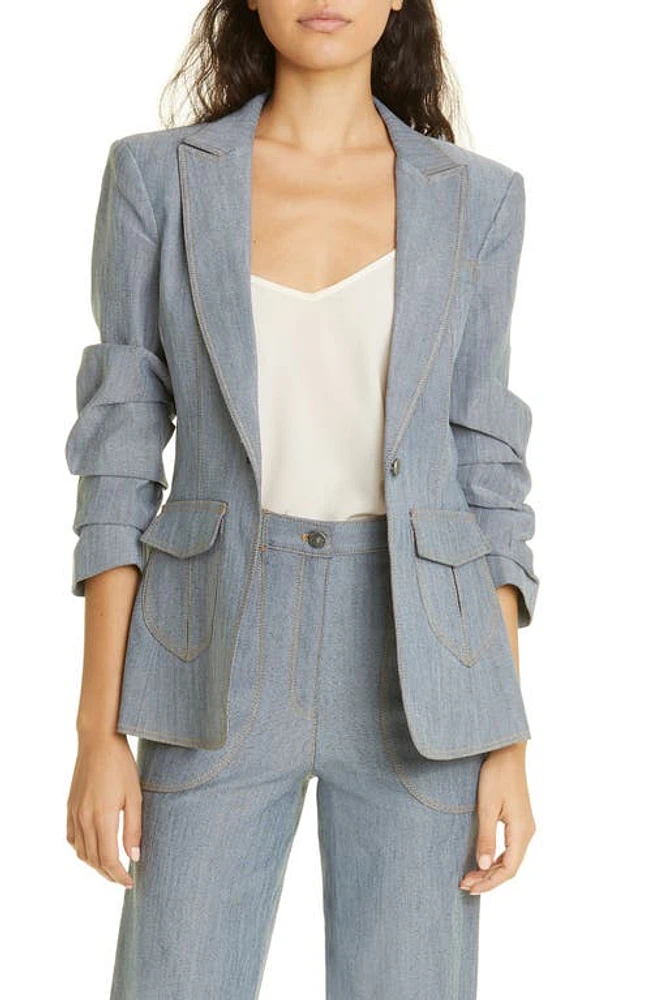 Cinq à Sept Louisa Cotton Blend Jacket Indigo at Nordstrom,