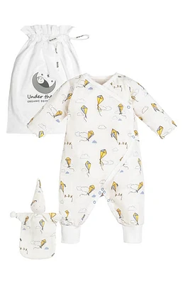 Under the Nile Kite Organic Cotton Muslin One-Piece Pajamas & Toy Set in Multi at Nordstrom