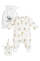 Under the Nile Kite Organic Cotton Muslin One-Piece Pajamas & Toy Set in Multi at Nordstrom