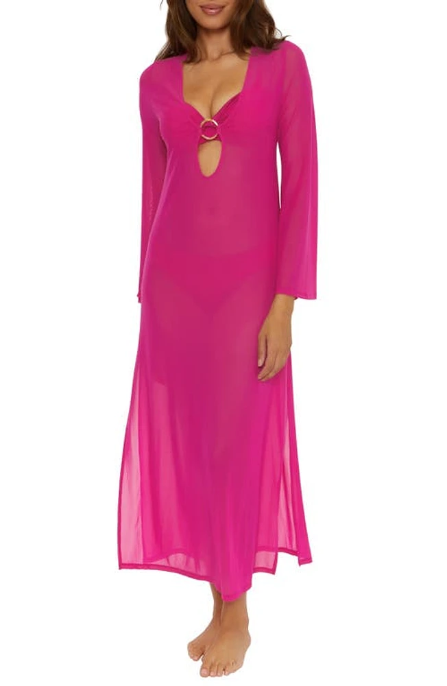 Trina Turk Elaire Mesh Cover-Up Maxi Dress Sangria at Nordstrom,