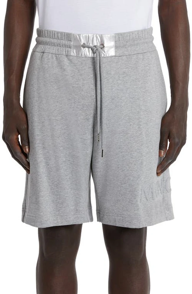 Moncler Logo Patch Sweat Shorts Gray at Nordstrom,