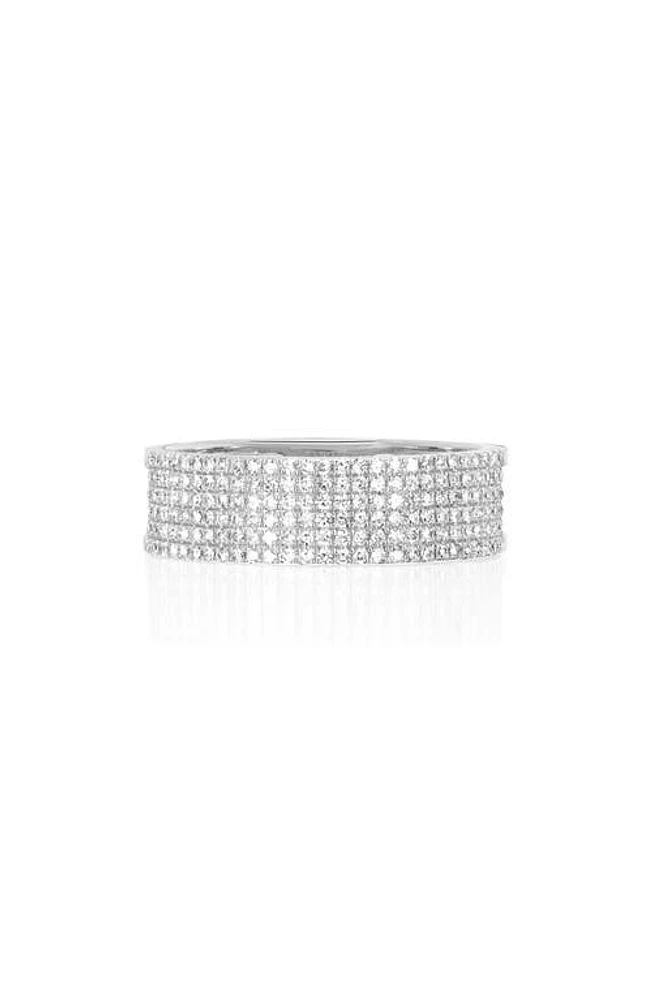 EF Collection Pavé Diamond Cigar Band Ring in 14K Gold at Nordstrom