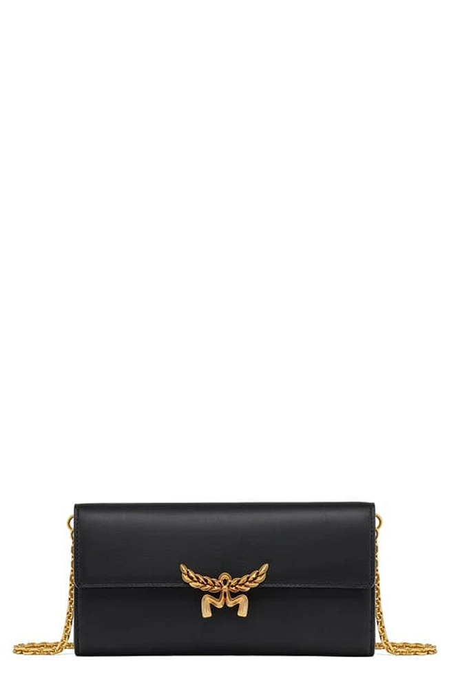 MCM Large Himmel Leather Wallet on a Chain in Black at Nordstrom