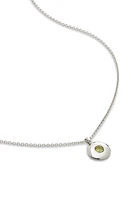 Monica Vinader August Birthstone Peridot Pendant Necklace in Sterling Silver at Nordstrom