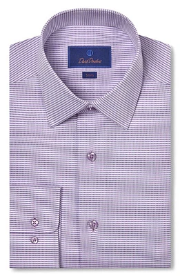 David Donahue Slim Fit Micro Dobby Dress Shirt Lilac at Nordstrom,