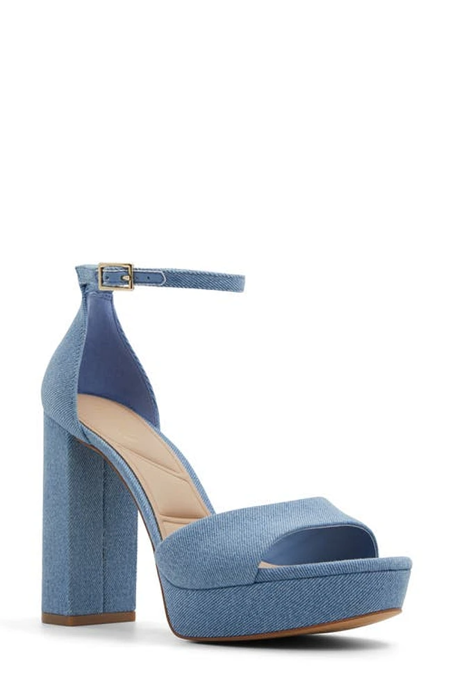 ALDO Enaegyn Ankle Strap Platform Sandal Medium Blue at Nordstrom,