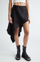 Peter Do Asymmetric Satin Skirt Black at Nordstrom,