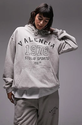 Topshop Valencia Oversize Hoodie Light Grey at Nordstrom,