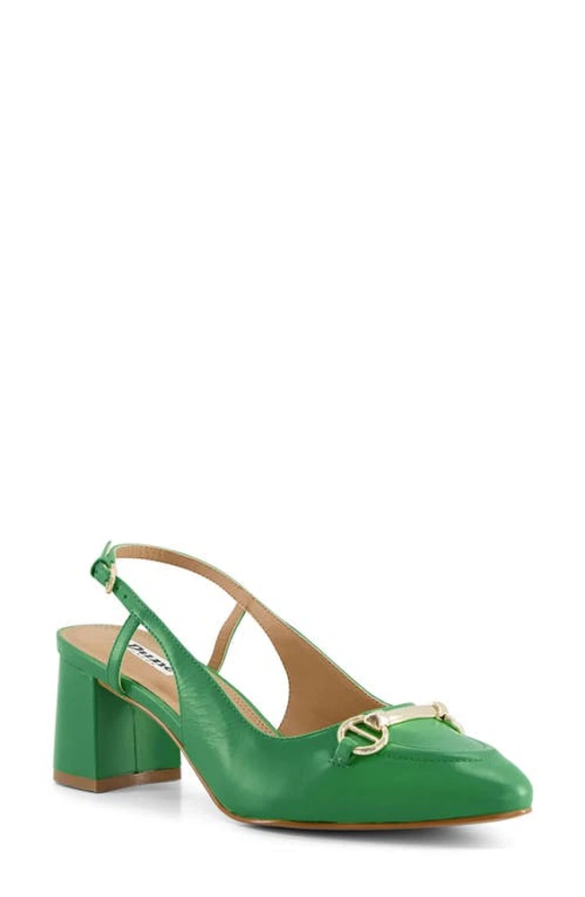 Dune London Cassie Block Heel Slingback Pump Green at Nordstrom,