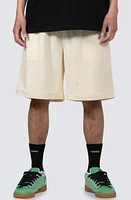 PLEASURES Zen Terry Cloth Drawstring Shorts Off White at Nordstrom,