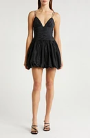 STAUD Loren Ruched Bubble Hem Taffeta Dress at Nordstrom,