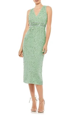 Mac Duggal Sequin Sleevess Midi Cocktail Dress at Nordstrom,