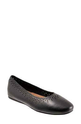 SoftWalk Selma Cutout Ballet Flat Black Tumbled at Nordstrom,