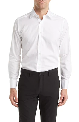 David Donahue Slim Fit Tuxedo Shirt White at Nordstrom,