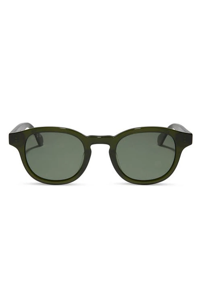 DIFF Arlo XL 50mm Polarized Small Round Sunglasses in Dark Olive at Nordstrom