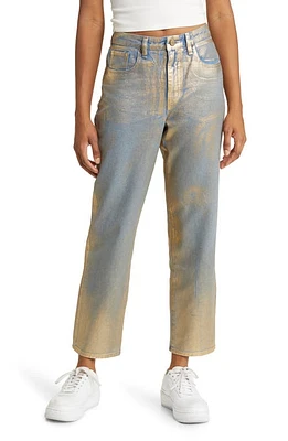 Circus NY by Sam Edelman Metallic High Waist Straight Leg Jeans Fire Dancer at Nordstrom,