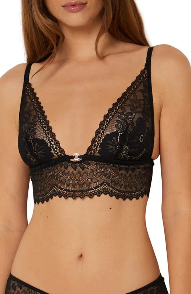 Etam Indomptee Lace Wireless Bra Black at Nordstrom,