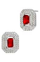 SAVVY CIE JEWELS Halo Stud Earrings in Red at Nordstrom