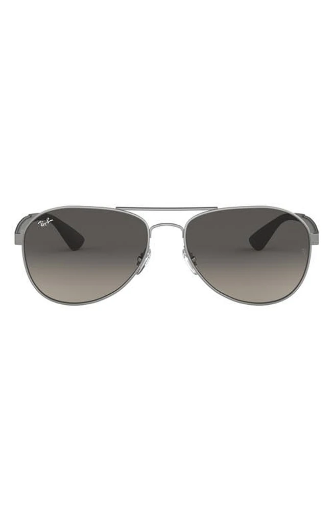 Ray-Ban 58mm Gradient Pilot Sunglasses in Mat Black at Nordstrom