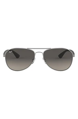 Ray-Ban 58mm Gradient Pilot Sunglasses in Mat Black at Nordstrom