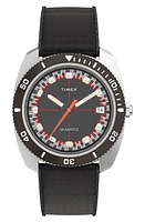 Timex Q Timex Reissue 1971 Velocity Rubber Strap Watch, 36mm in Black at Nordstrom