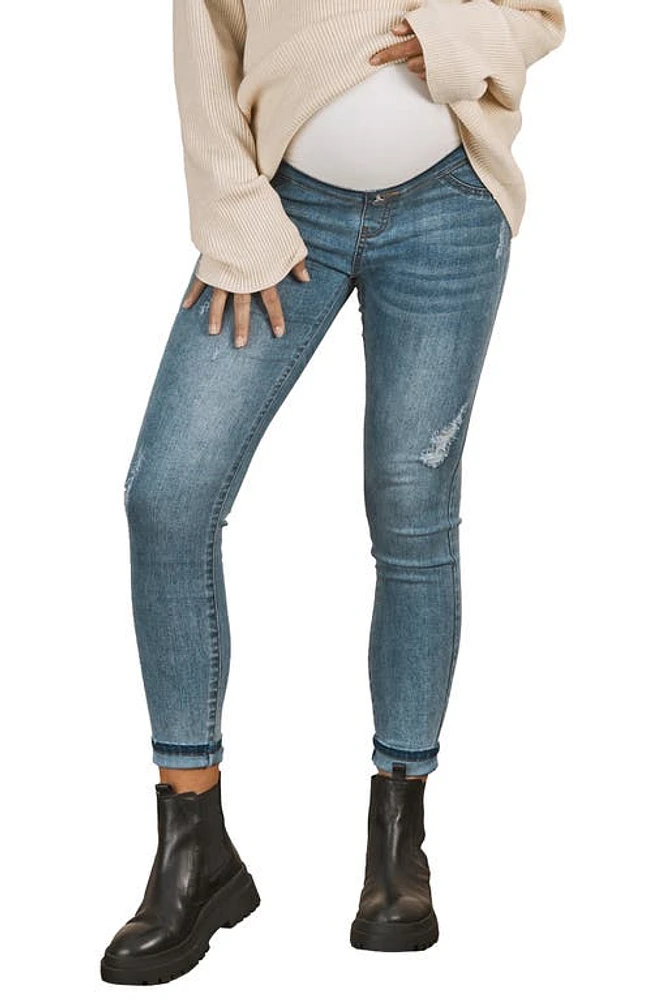 Angel Maternity Claire Over the Bump Skinny Jeans Blue Denim at Nordstrom,