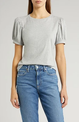 PAIGE Matcha Puff Sleeve T-Shirt Heather Grey at Nordstrom,