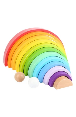 SMALL FOOT Rainbow Building Blocks Wooden Playset in Multi at Nordstrom