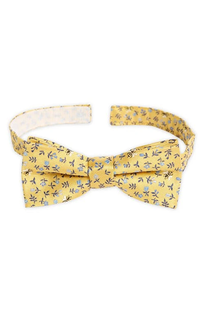 Nordstrom Kids' South Floral Silk Blend Pre-Tied Bow Tie in Yellow South Coast Floral at Nordstrom