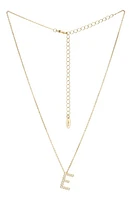 Ettika Crystal Initial Pendant Necklace in Gold- E at Nordstrom