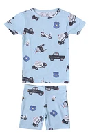 Copper Pearl Kids' Leo Fitted Two-Piece Short Pajamas in Blue at Nordstrom, Size 12M