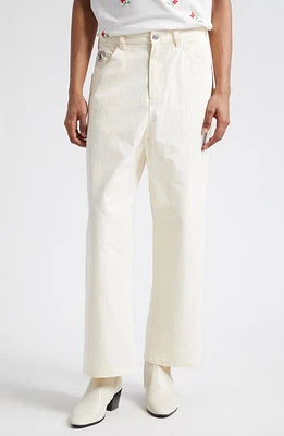 Bode Herringbone Knolly Brook Trousers White at Nordstrom,