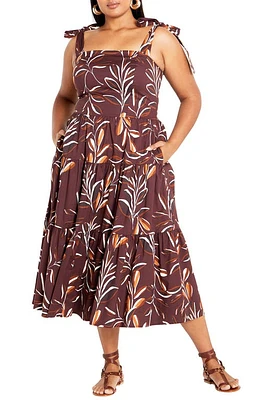 City Chic Corrine Maxi Sundress Sol Leaf at