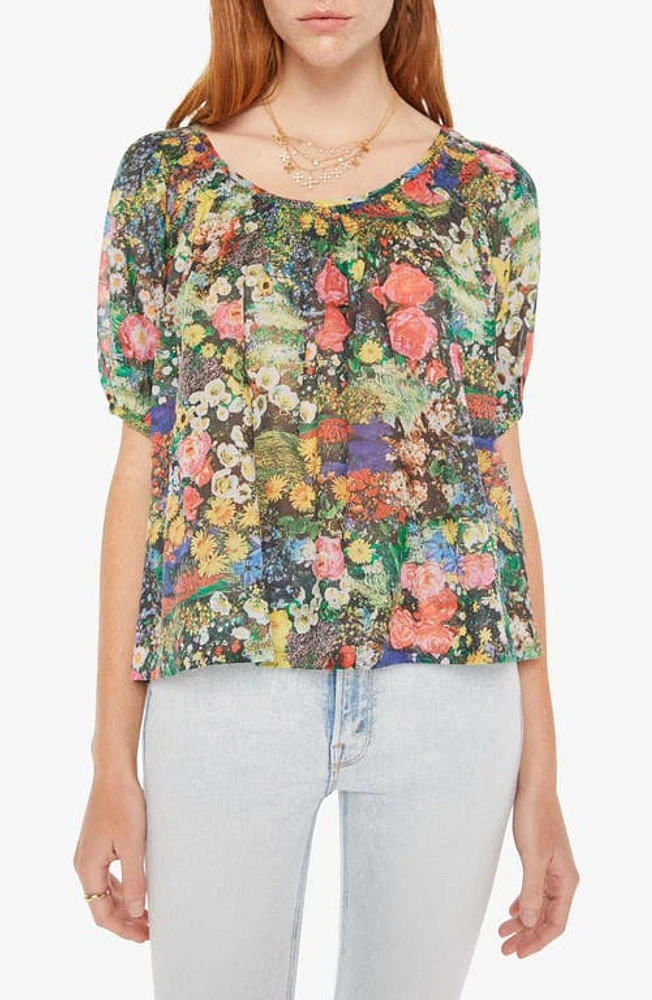 MOTHER The Garden Party Tie Back Peasant Top Pretty As A Picture at Nordstrom,