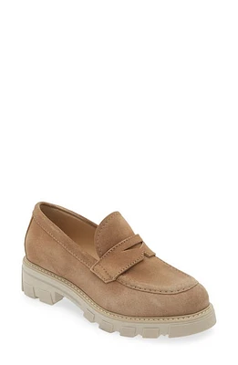 La Canadienne Daniel Waterproof Platform Penny Loafer Biscotti Suede at Nordstrom,